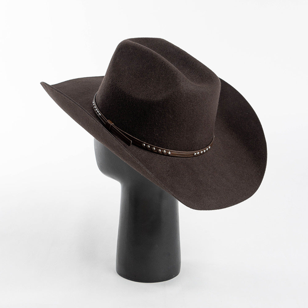 Rivet Belt Decoration Denim Cowboy Hat