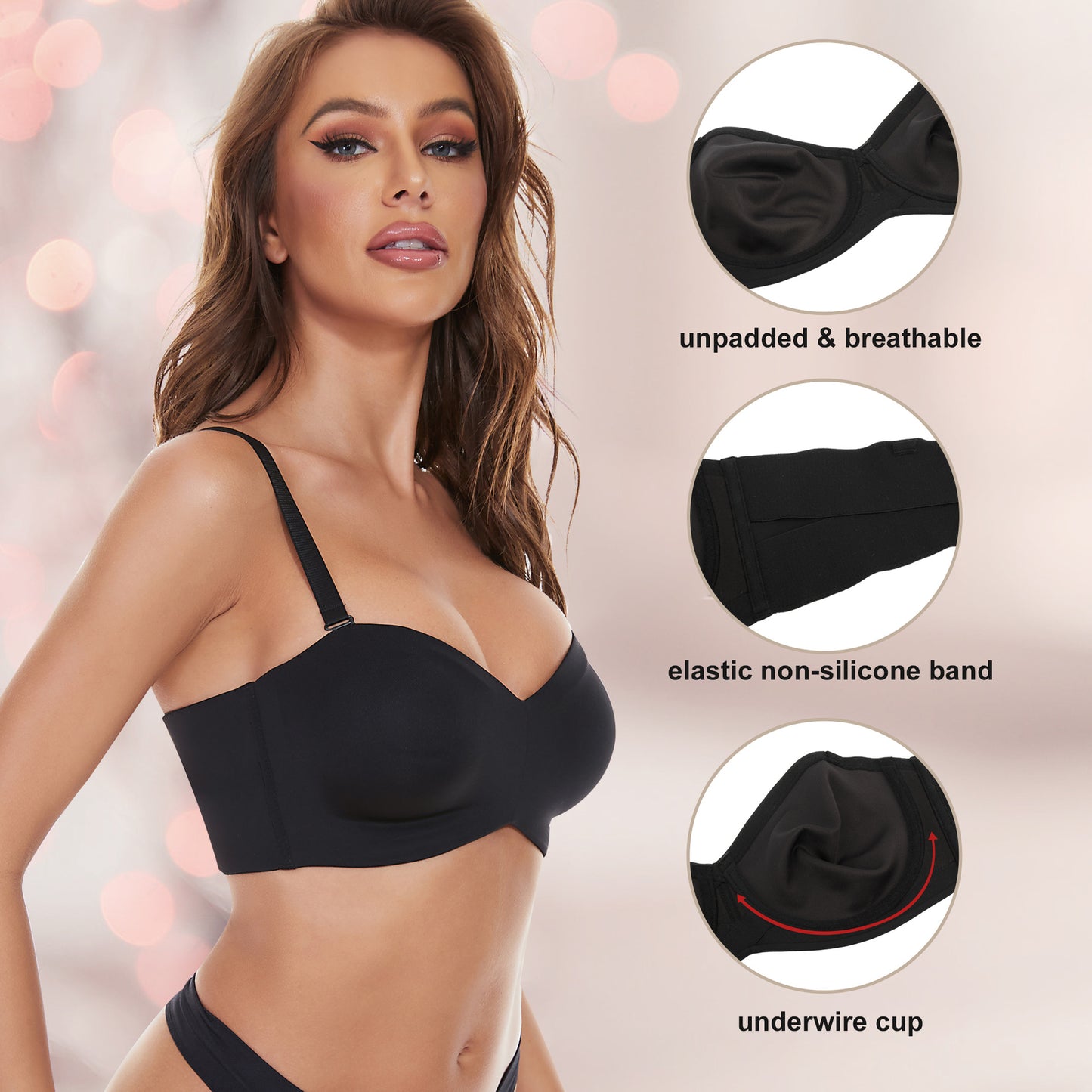 Black or Cream Seamless Bra