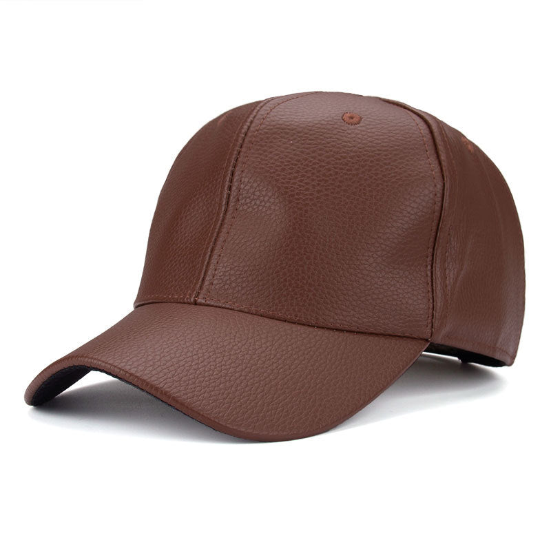 Black PU Leather cap