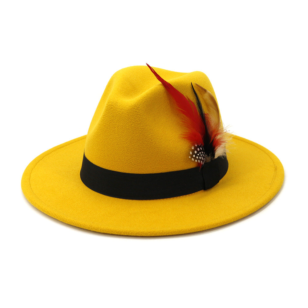 Polyester Single Feathered Panama Hat