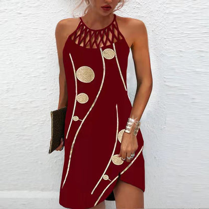 Casual Tribal Aztec Africa Print Halterneck Dresses