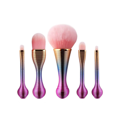 5pcs Rainbow Groove Makeup Brushes