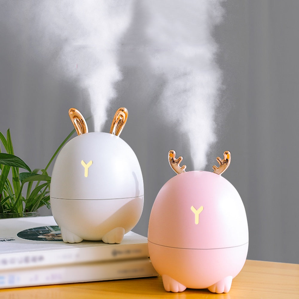 Pink White USB Humidifier Deer Rabbit Humidifier