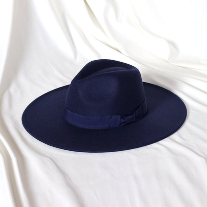 Flat Brim Basic Woolen Fedora