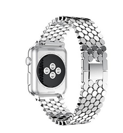 Compatible With Apple, Watch3 Smart Watch Fish Scale Metal Stainless Steel Strap