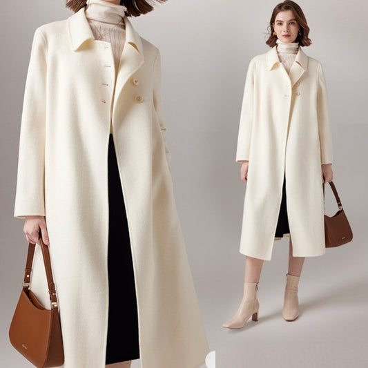 Long Slim-fit Woolen Coat Wool Overcoat Women