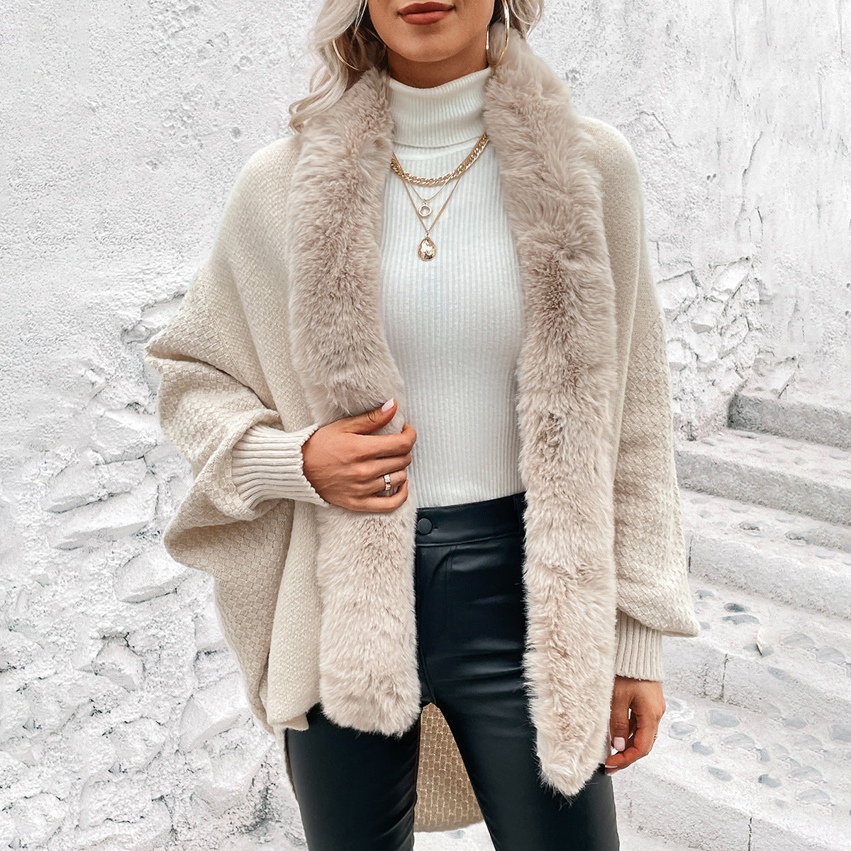 Cream Faux Fur Jacket