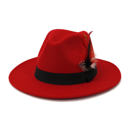 Polyester Single Feathered Panama Hat