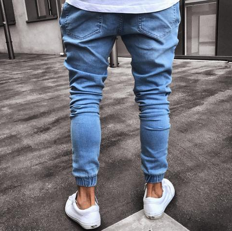 Stretchy Ripped Biker Jeans