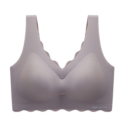 Pastel Tone Seamless Scalloped Edge Bra