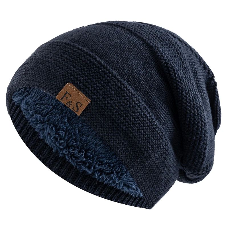 Fleece-lined Pullover Knitted Cloth Label Woolen Beanie