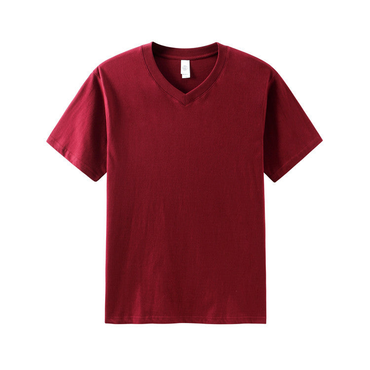 Pure Cotton Men's Short-sleeved V-neck T-shirt