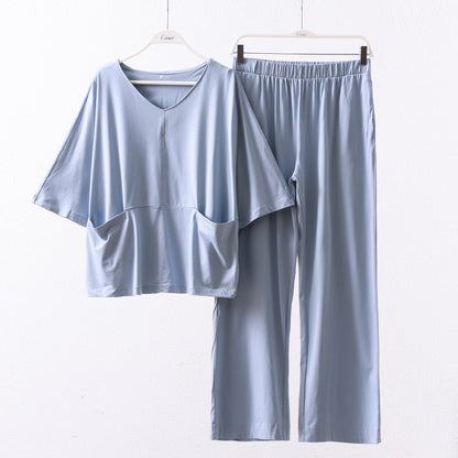 Cotton Half Sleeve Loose Pajamas Two-piece Set