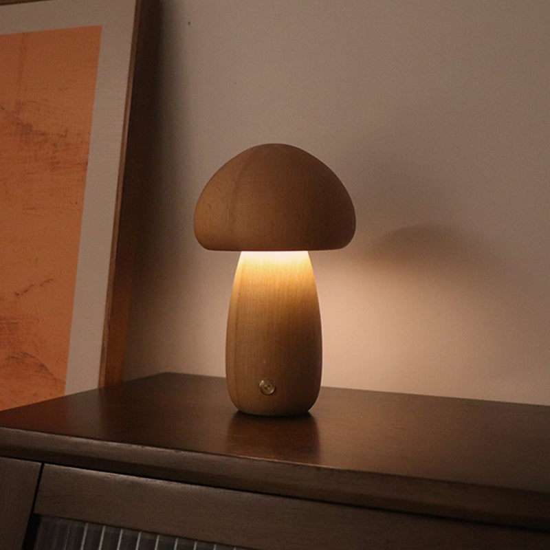 Wooden Mushroom Light