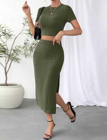 Cotton Split Dress Set