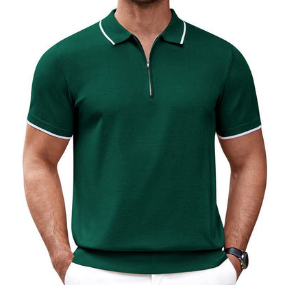 Zip Up Short Sleeve Polo