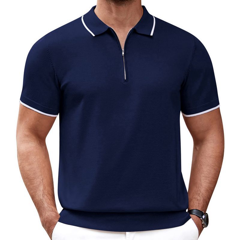 Zip Up Short Sleeve Polo