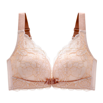 Front Close Bow Detail Scallop Mesh Bra and Underwear Set