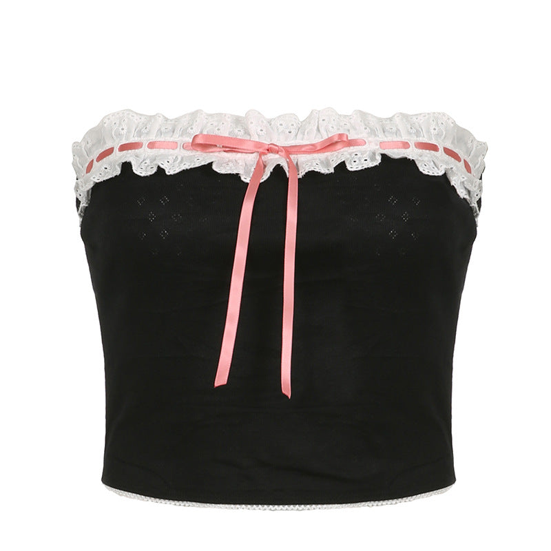 Girl's Jacquard Tube Top Lace