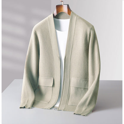 Knitted Wool Cashmere Zipper Cardigan