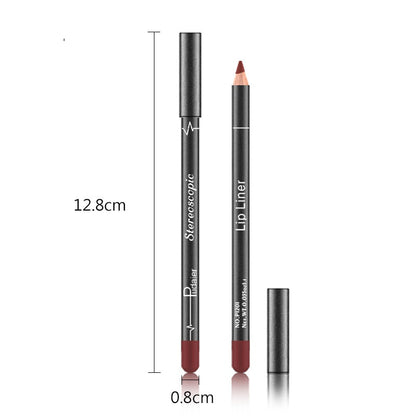 12 Colors Waterproof Smudge Free Makeup Lip Liner