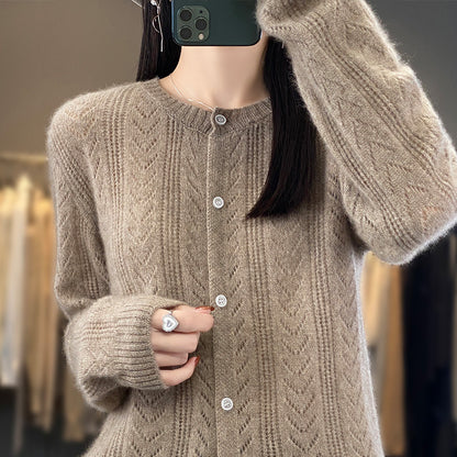 Pastel Solid Colour Slim Fit Cardigan Knitwear Loose Top Coat