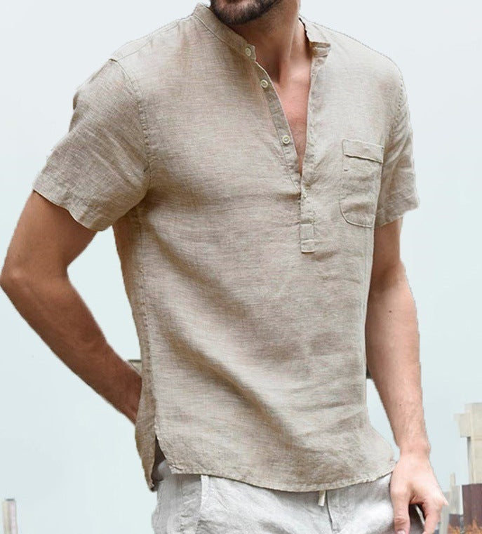 Half Button Up Linen Shirt