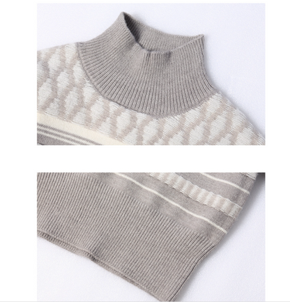 Loose Pullover CrissCross Stitching Detail Sweater Fashion Casual Knitwear