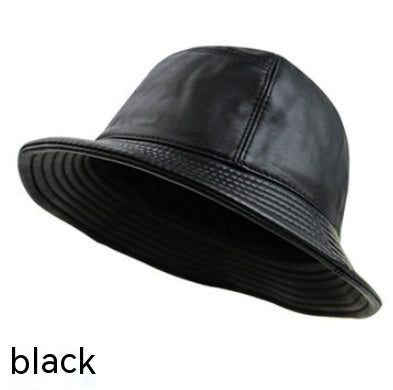 Sheepskin Leather Warm Dome Bucket Hat