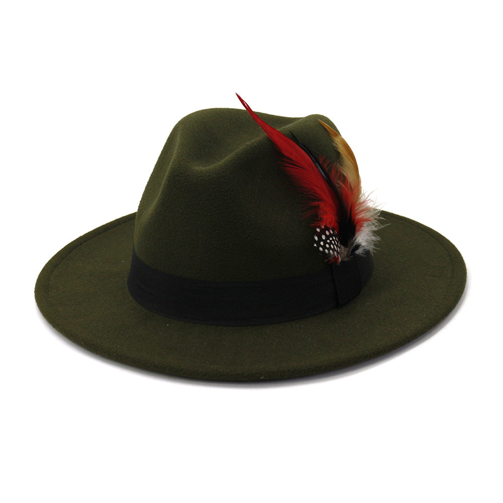 Polyester Single Feathered Panama Hat