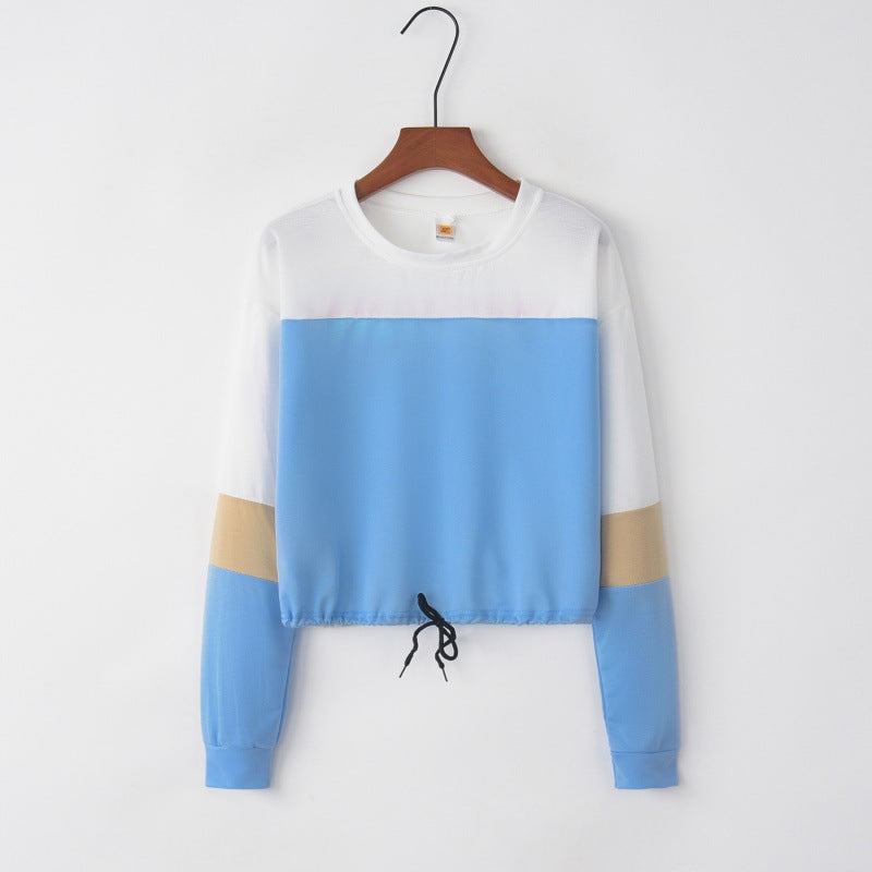 Tether Stitching Long Sleeve Crew Neck Sweater