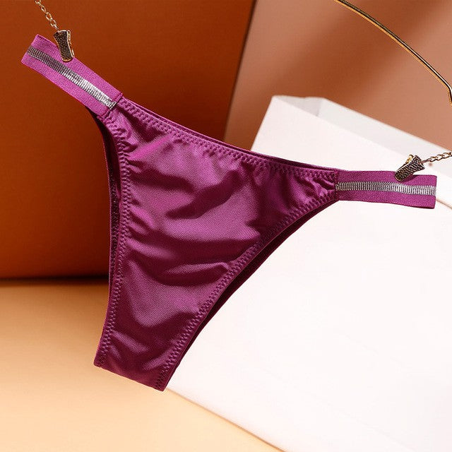 Low-rise Thin Ice Silk Bikini Bottoms