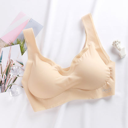 Ultra-thin Cooling Water Drop Ice Silk Bra For Women Without Trace