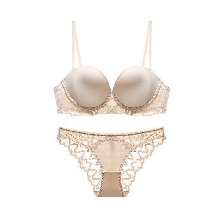 Thin Soft Steel Ring Bra Lace Underwear For Women