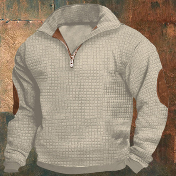 Zip Collar Long-sleeve Pullover