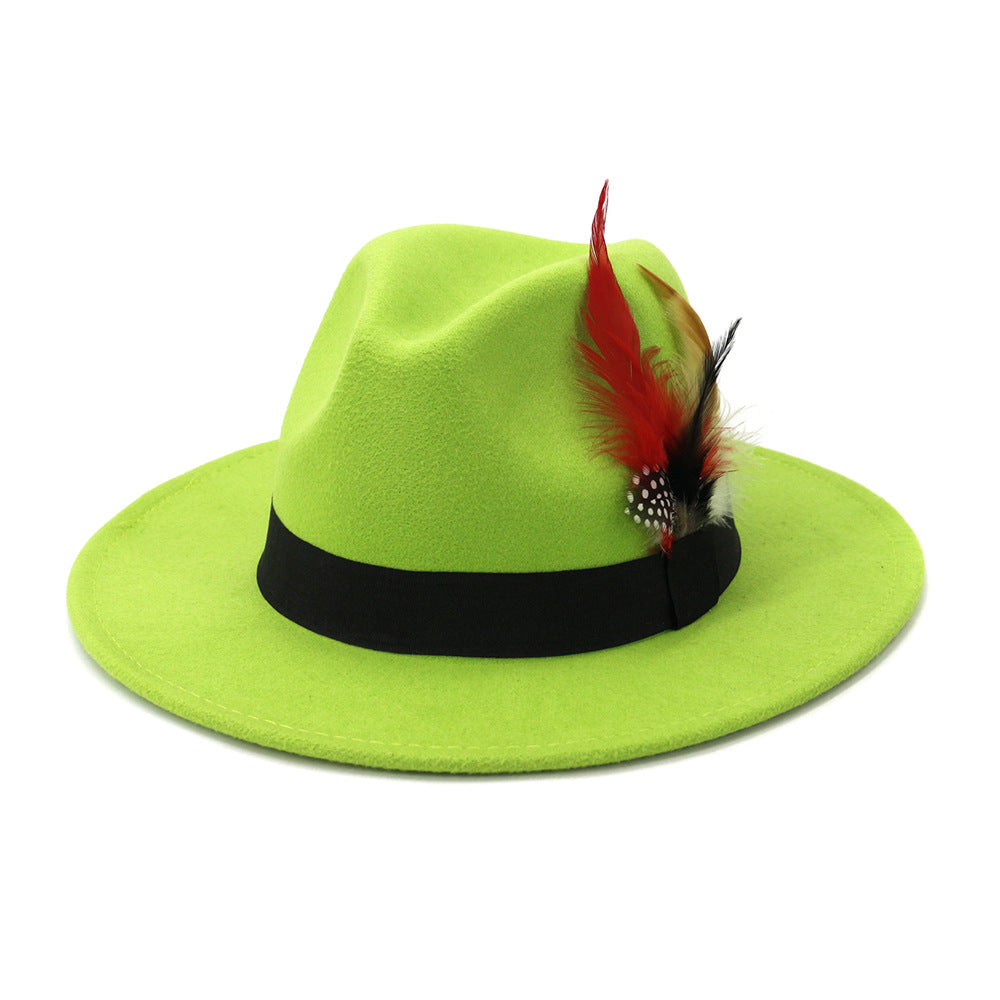 Polyester Single Feathered Panama Hat