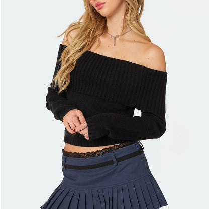 Knitted Off-shoulder Top