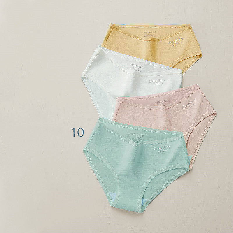 4 Pack Mid Waist Cotton Briefs