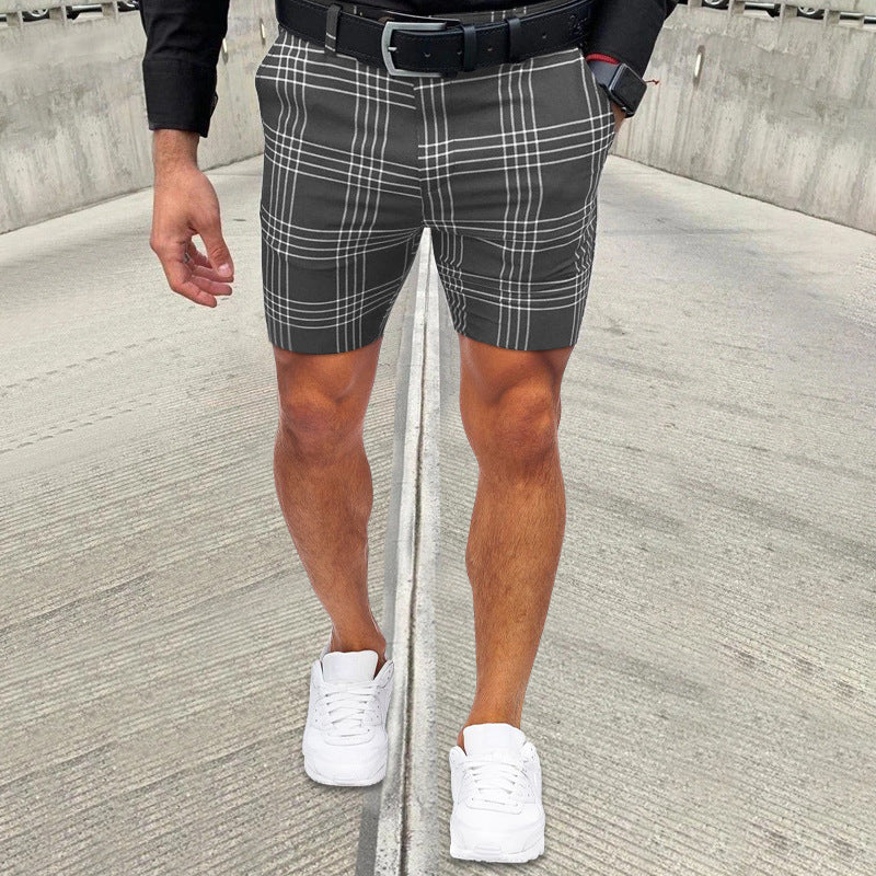 Plaid Striped Straight Shorts