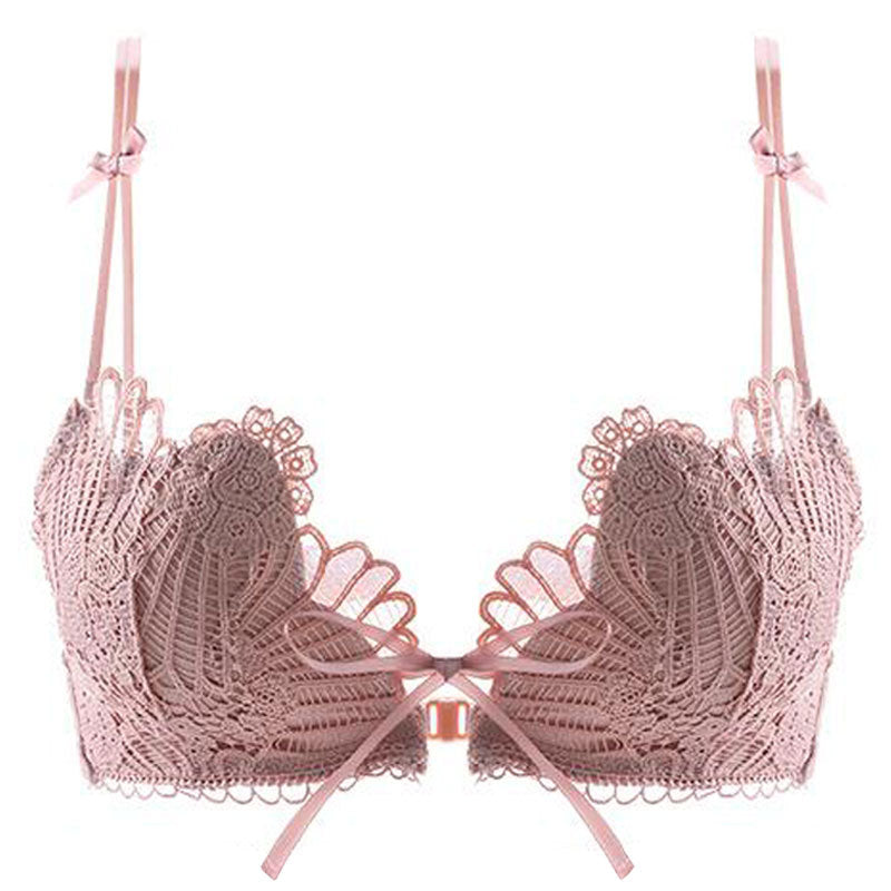 Clamshell Cup Scalloped Edge Strappy Bra