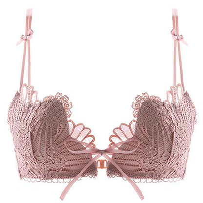 Clamshell Cup Scalloped Edge Strappy Bra