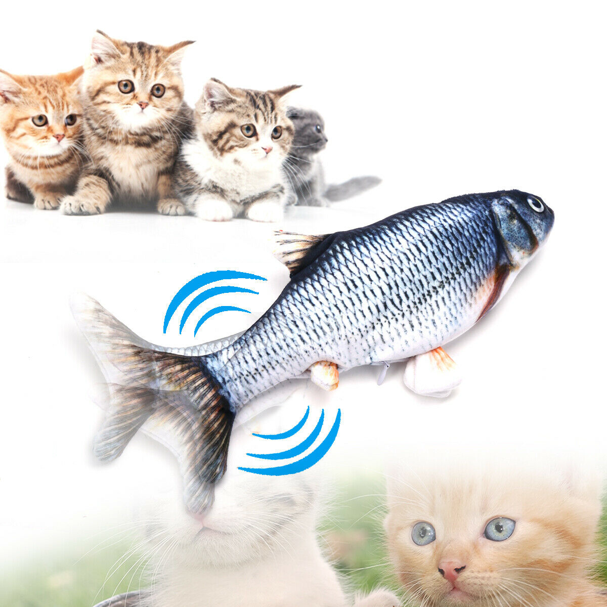 Pet Soft Electronic Fish Shape Cat Toy Electric USB Charging Simulation Fish Toys Funny Cat Chewing Playing Supplies Dropshiping