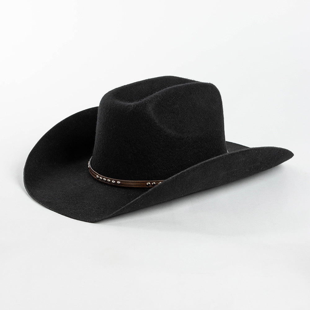 Rivet Belt Decoration Denim Cowboy Hat