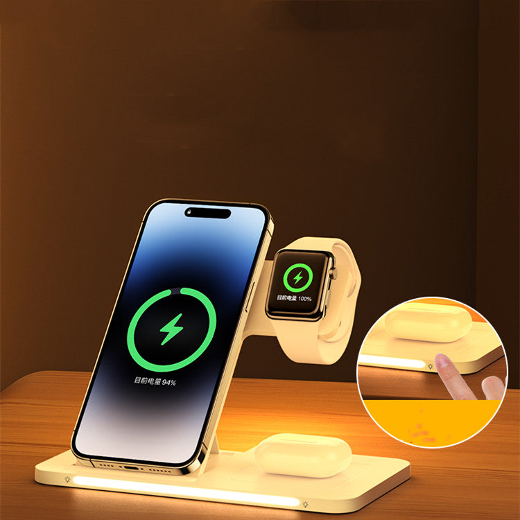 Three In One Wireless Charger Watch Charging Stand Bluetooth Headset