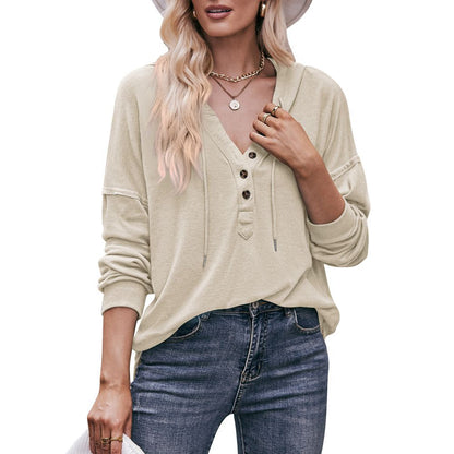 V-neck Drawstring Pullover