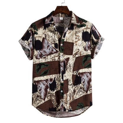 Fashionable Men's Digital Printed Long Sleeve Shirt