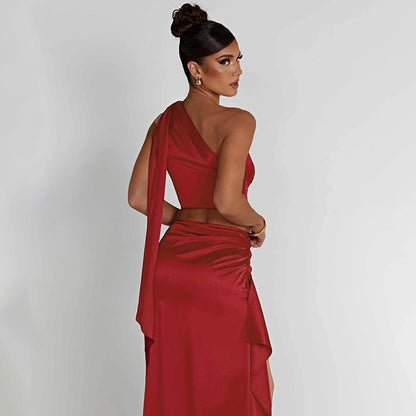 Satin Split Maxi