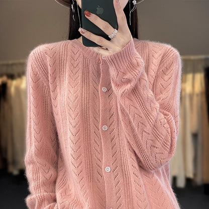 Pastel Solid Colour Slim Fit Cardigan Knitwear Loose Top Coat