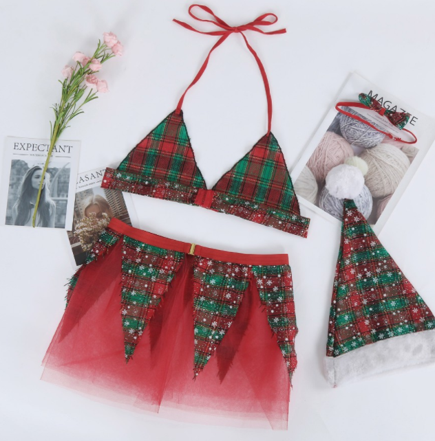 Christmas Dress Miniskirt Sexy Underwear Set