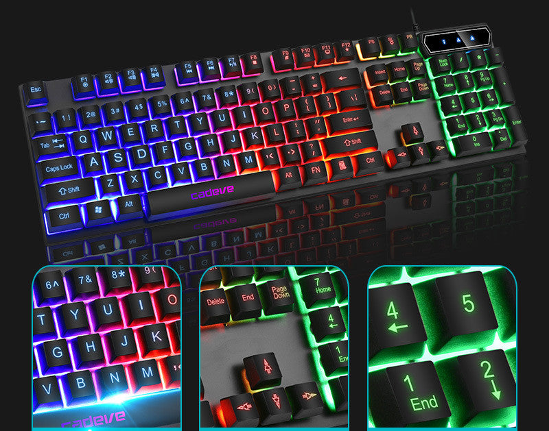 Colorful RGB Backlit Gaming Usb Wired Gaming Keyboard